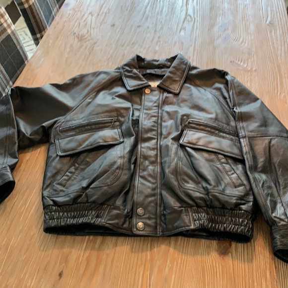 Men’s Genuine Leather Bomber Jacket - Picture 1 of 14